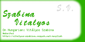 szabina vitalyos business card