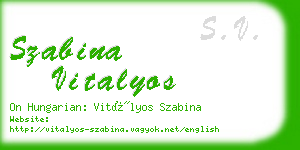 szabina vitalyos business card